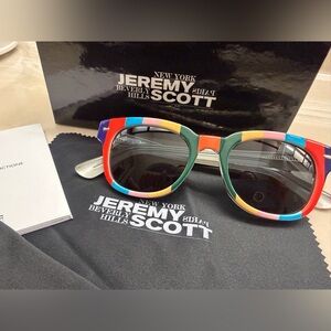 Jeremy Scott Vibrant Multicolor Colorblock Sunglasses //
